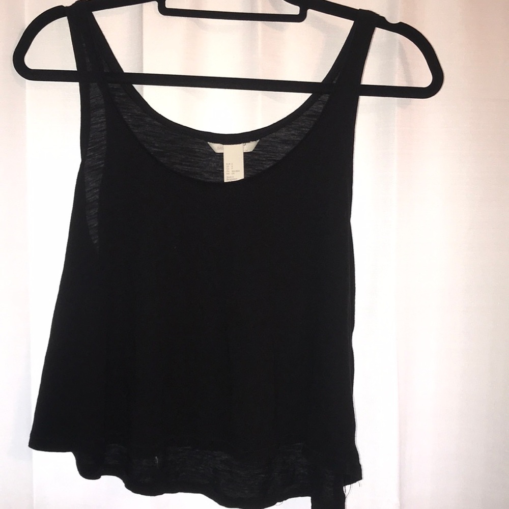 Plain Black cropped tank top